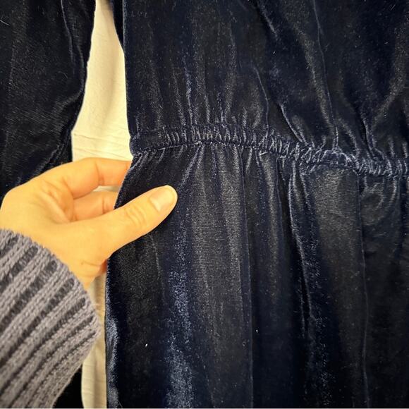 J Crew Blue Velvet Mini Dress Womens 4 Casual Fall Long Sleeve Classic Preppy - Picture 9 of 12